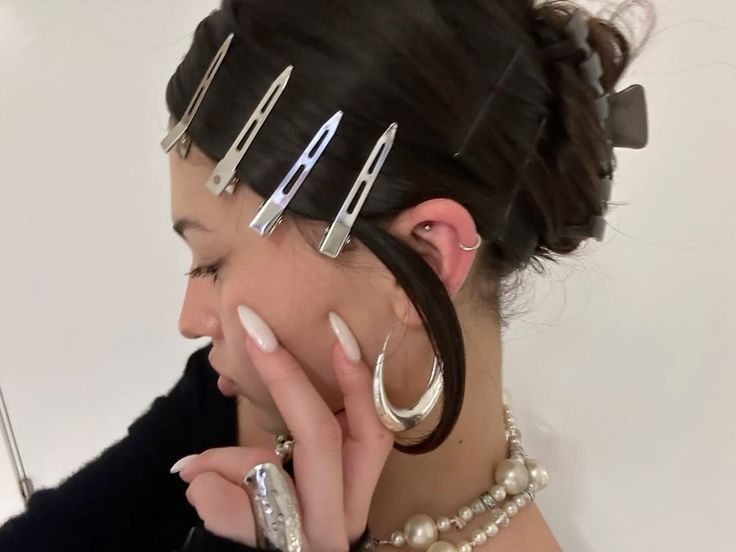Silver clips can create an edgy, but still maximalist look.