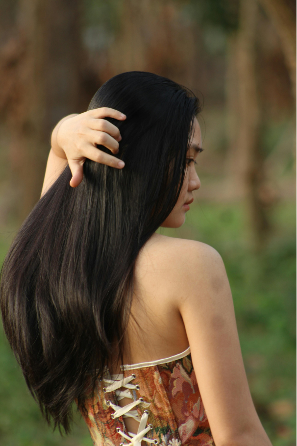 Long, smooth straight hair with a clean finish