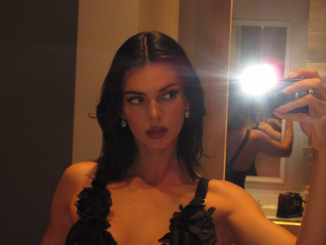 Kendall Jenner's wolf cut with choppy layers and soft movement through the ends.